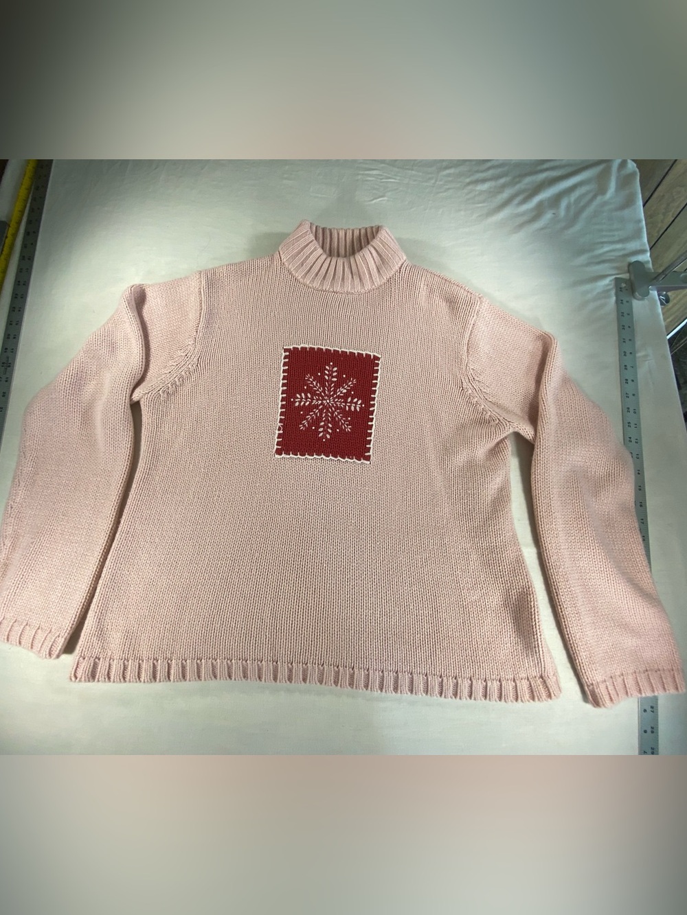 Vintage Sag Harbor Ladies XL Pink Turtleneck Pullover Sweater